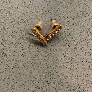 Touchstone Crystal by Swarovski Pavé Bar Earrings, Gold